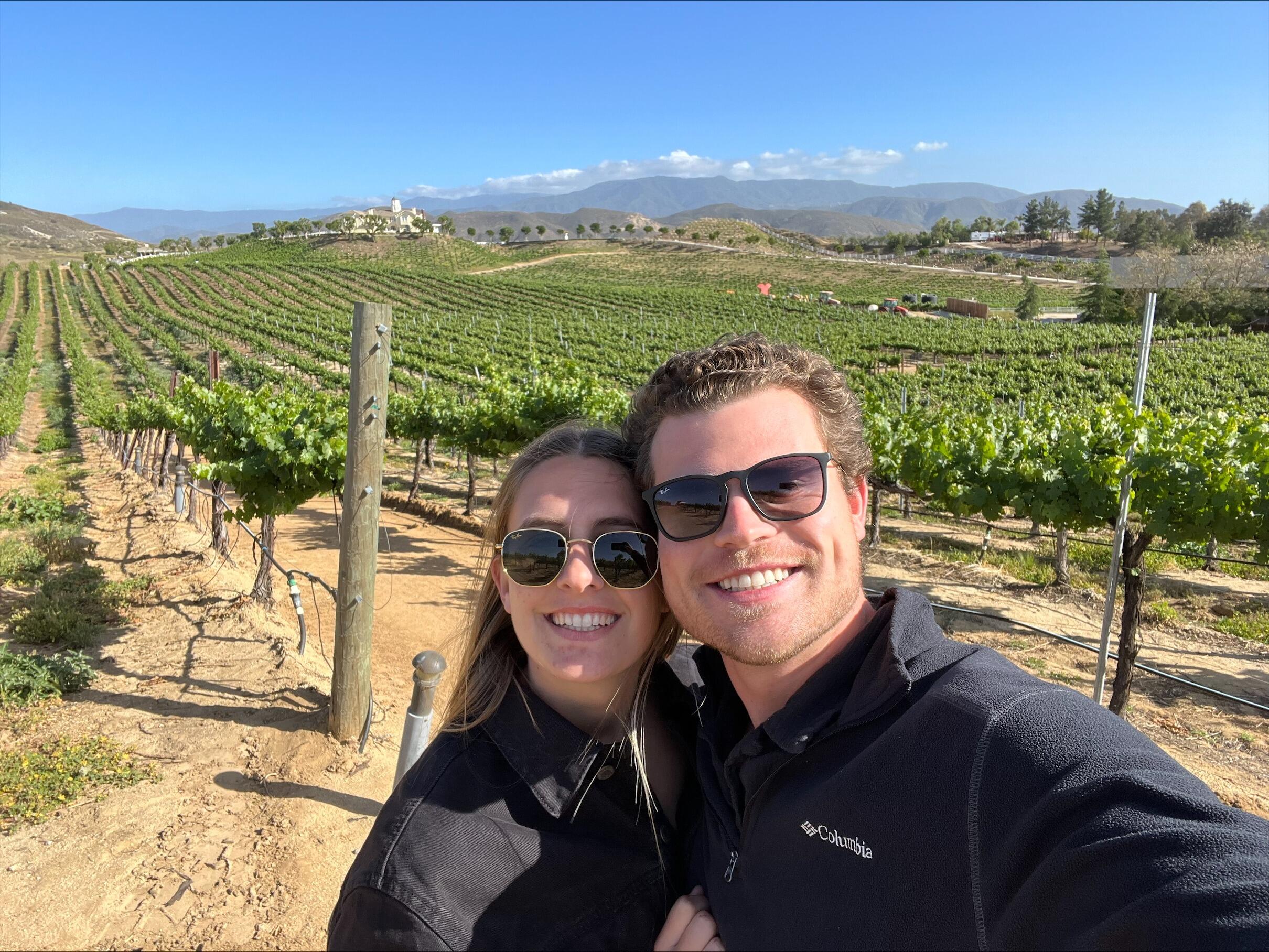Fran & Tyler's first vacation together to Temecula Wineries