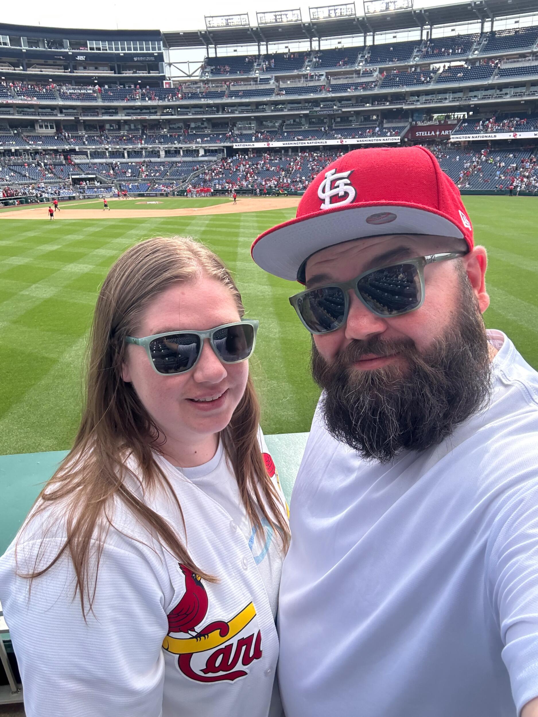 First Cardinals game in D.C. , Birthday weekend trip for Richard.