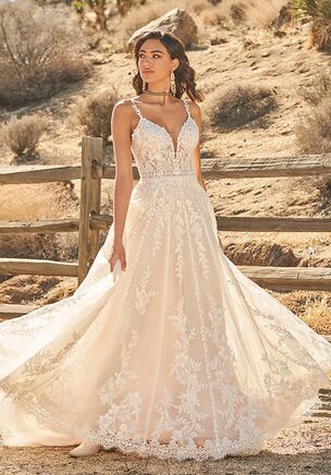 Tulle A-Line Dress with Sequined Lace Appliqués and Low Back