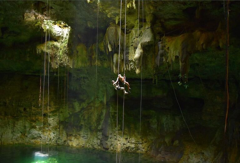 Rappelled 85 feet into a Cenote.