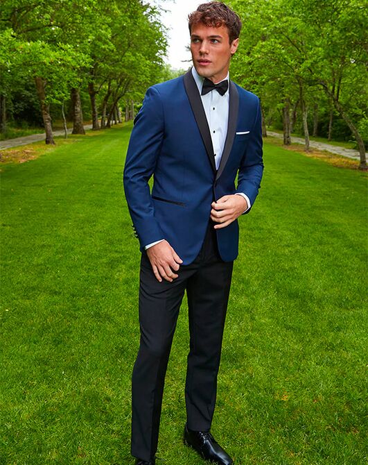 Wedding Suits Royal Blue Coat And Black Pants Wedtrend Men's Wedding Suits  Royal Blue Peak Lapel
