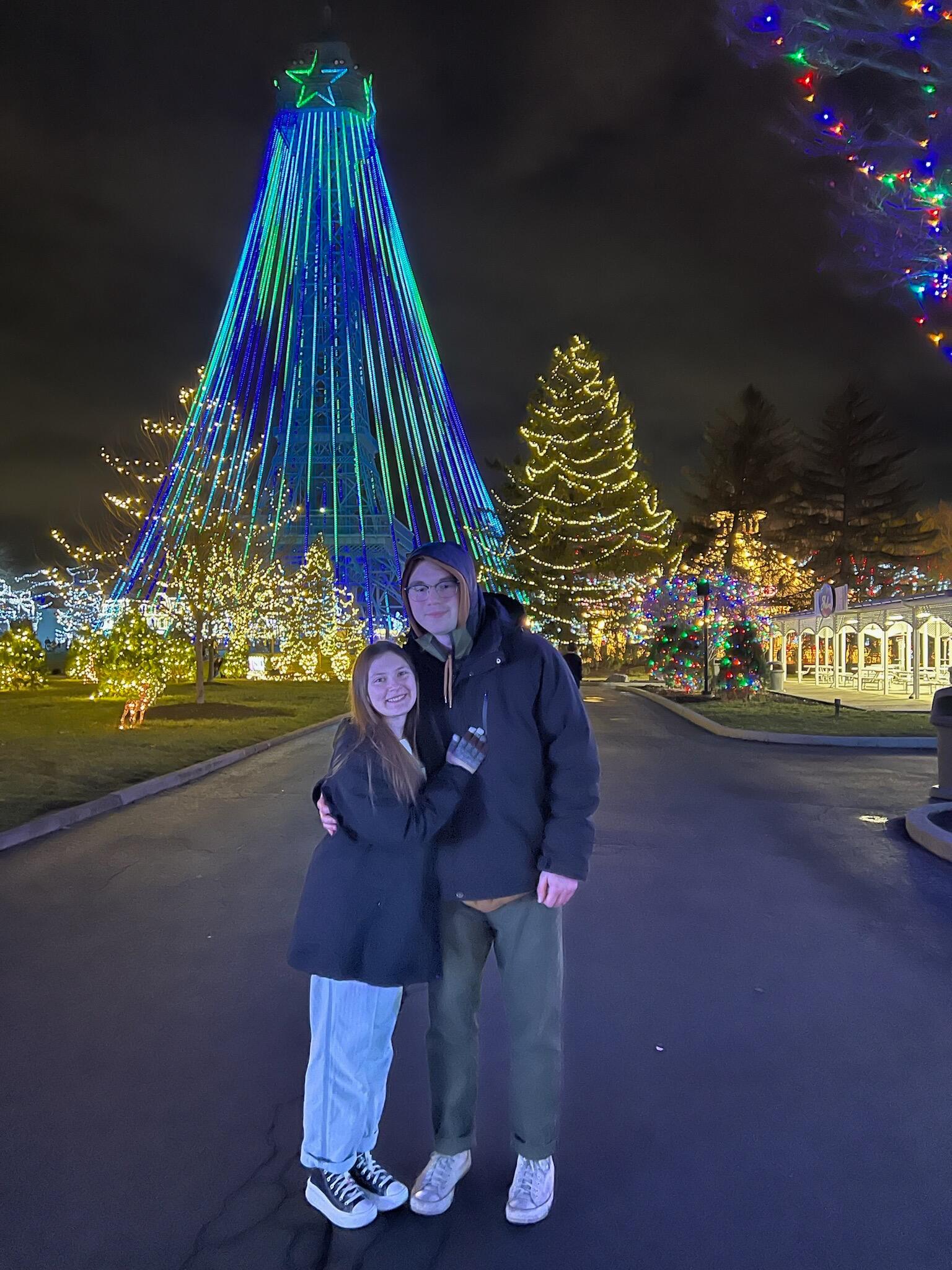 First holiday(s) together! Drew rode his first roller coaster!
