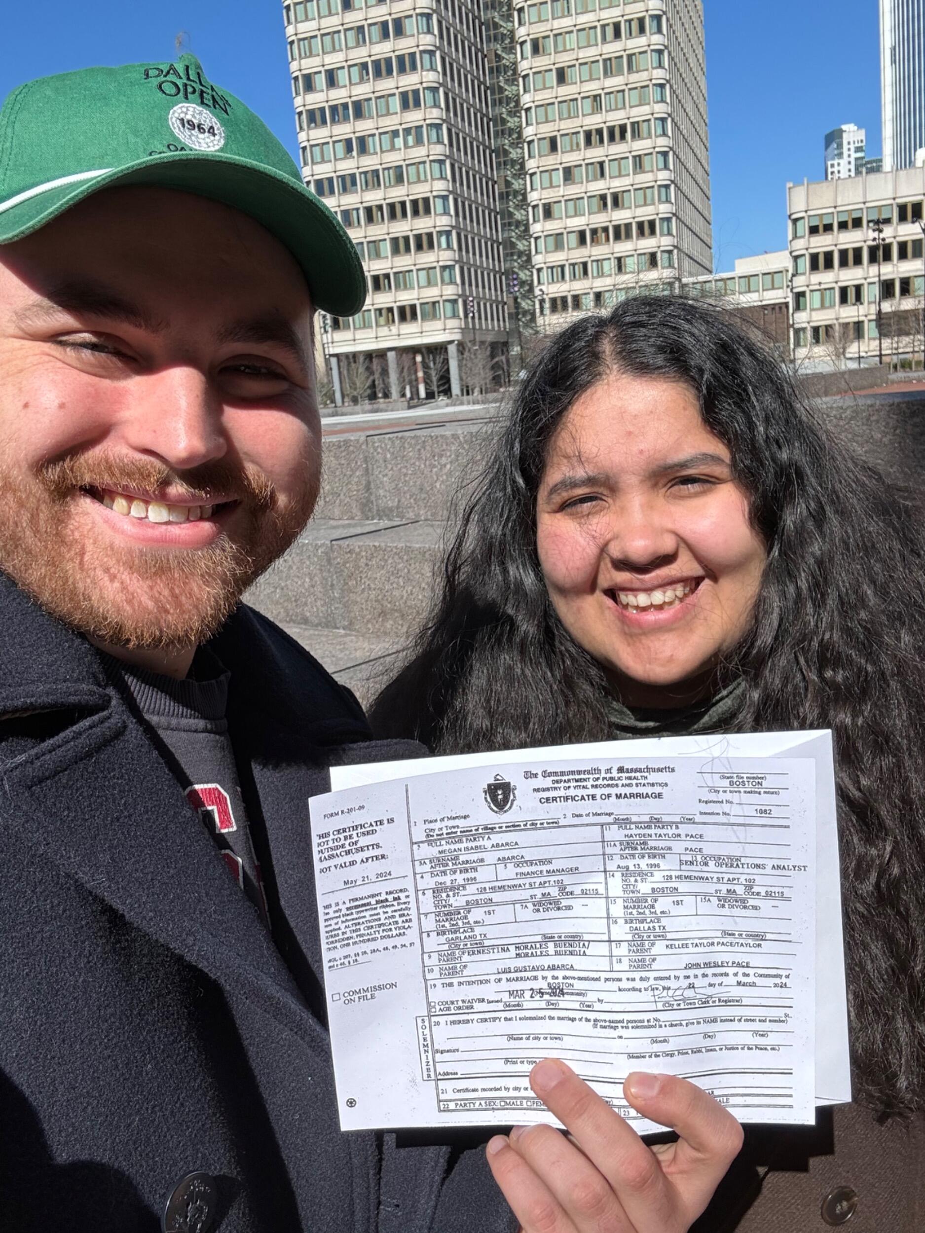 Our marriage certificate! 