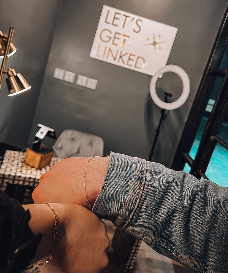 Permanent bracelets in Waco (first place we went ring shopping)