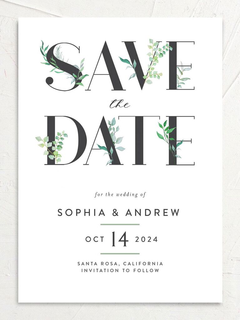 minimalist destination wedding save the date
