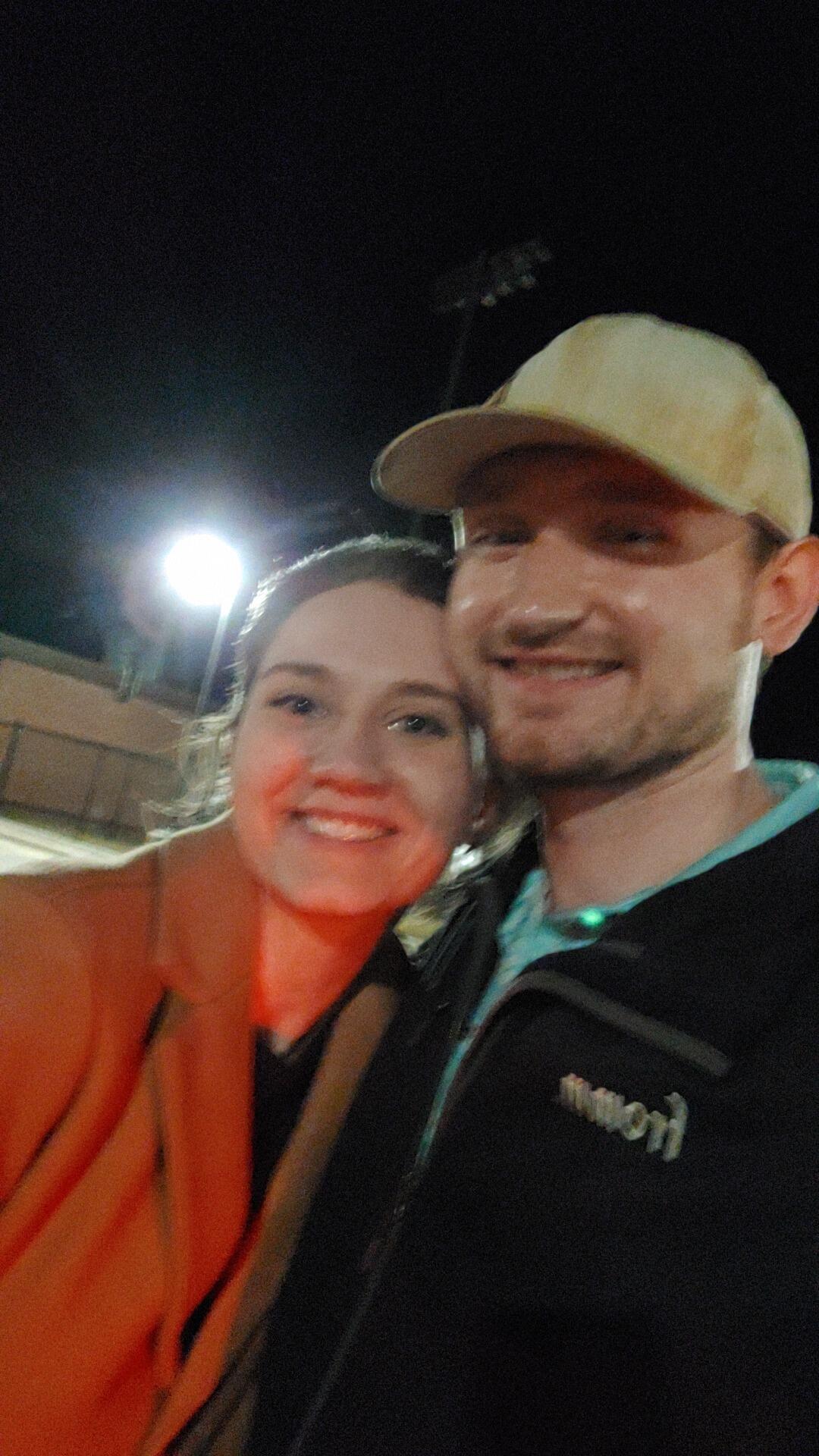 First ever picture together; taken in the Reuter parking lot at UWL after Abigail dropped me off from Adoration School.