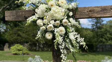 Modern All White Funeral Wreath in Cincinnati OH - Benken Florist