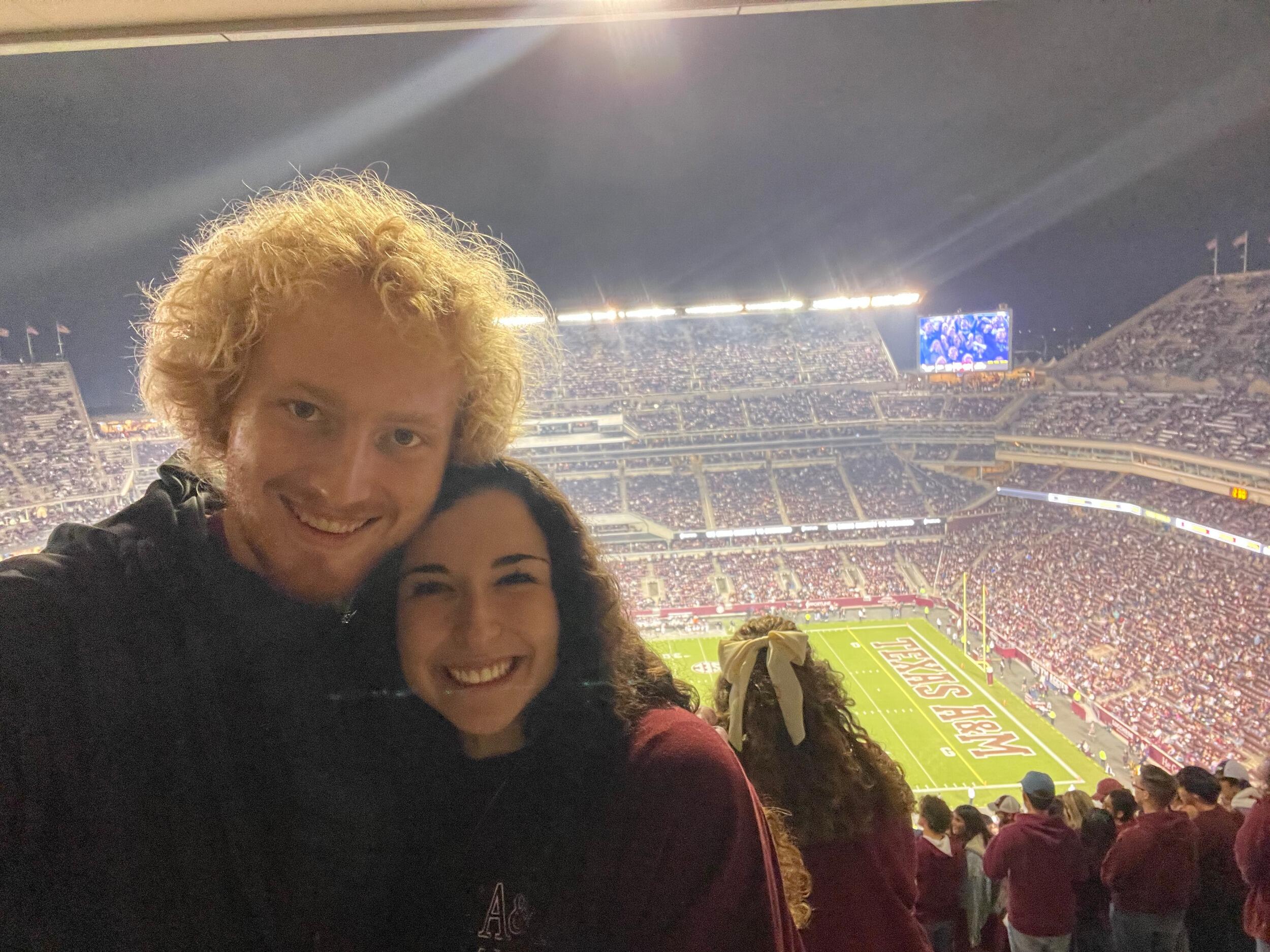 First aggie football game together!! WHOOP (Braes first one of the year #2%)