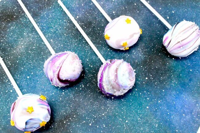 Galaxy cake pops