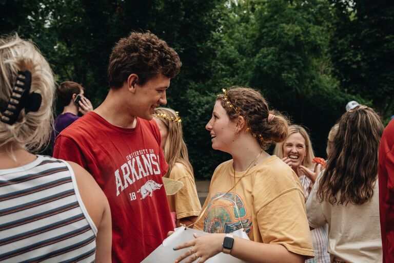 Bid day for Piper! One of the first events with both of them at the University of Arkansas, and NO LONG DISTANCE!!