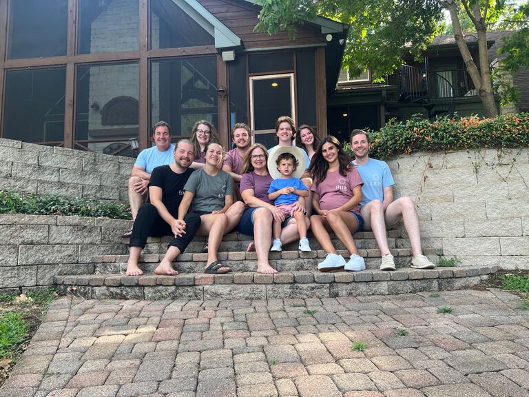 Caleb meeting the rest of the Gibson family on the annual Gibson family vacation