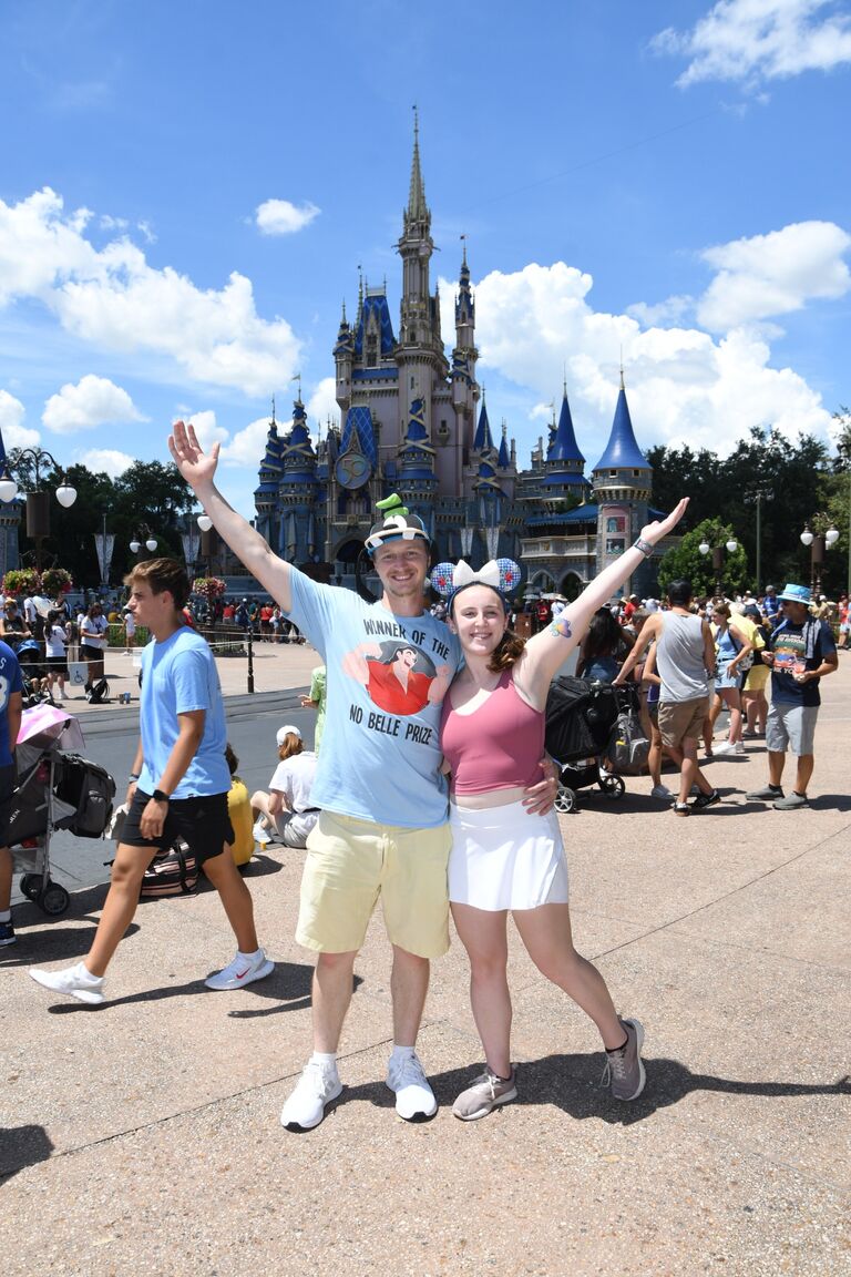 The summer after she graduated, Sara and DJ took a trip to Disney World. They had always planned on taking this trip together and fun fact, DJ had a plan to propose at a character meet with Sara's favorite character Baymax, but they found out before the trip that he wasn't in the parks anymore! That's okay though, because we all know that everything worked out in the end!