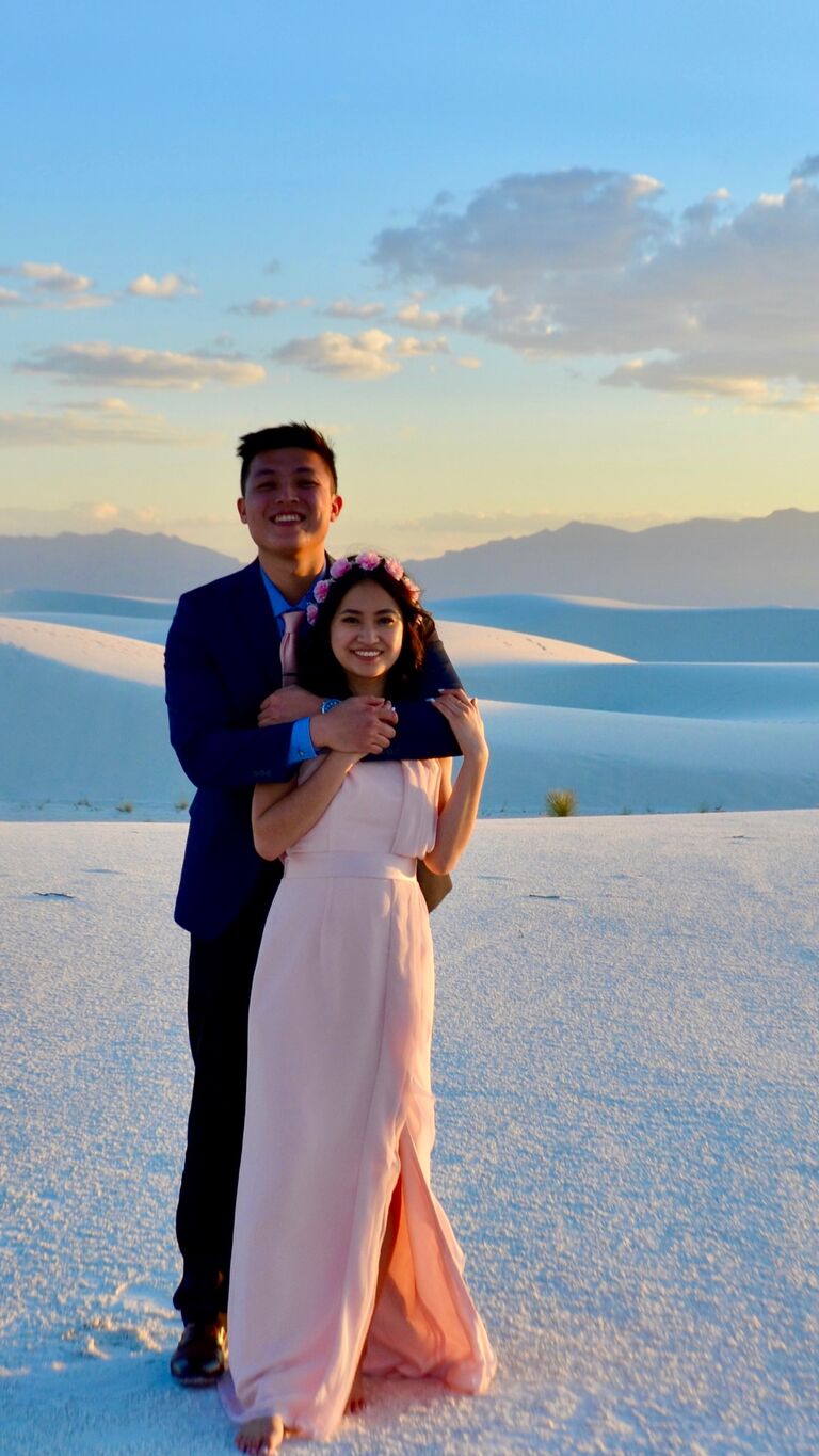 First wedding together as a couple at White Sands National Park
