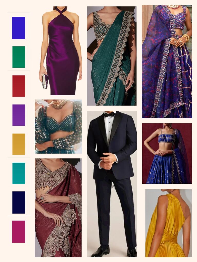 Reception: Bayview at Gallagher Farms. Step into an evening where women dazzle in Indian or Western jewel-toned ensembles and men bring timeless sophistication in classic black-tie attire or suits 