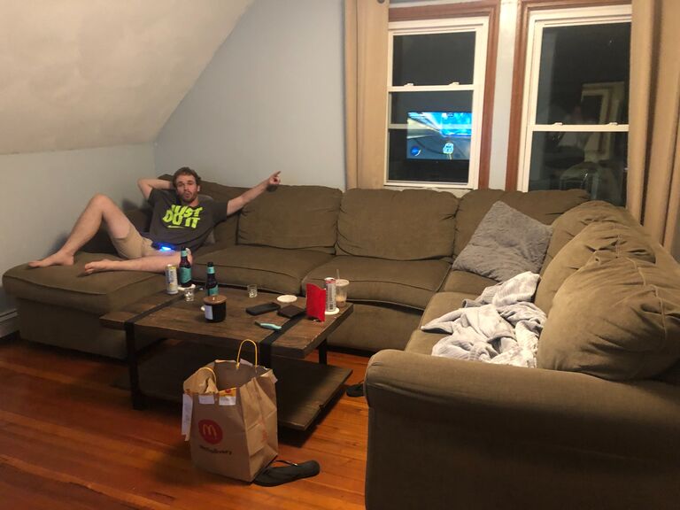 First night in our apartment with actual furniture in the living room