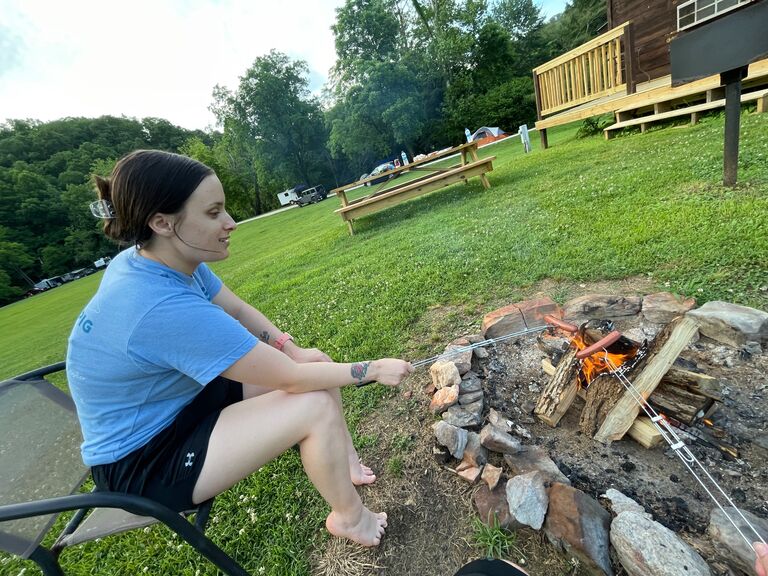 Cooking at our campsite 