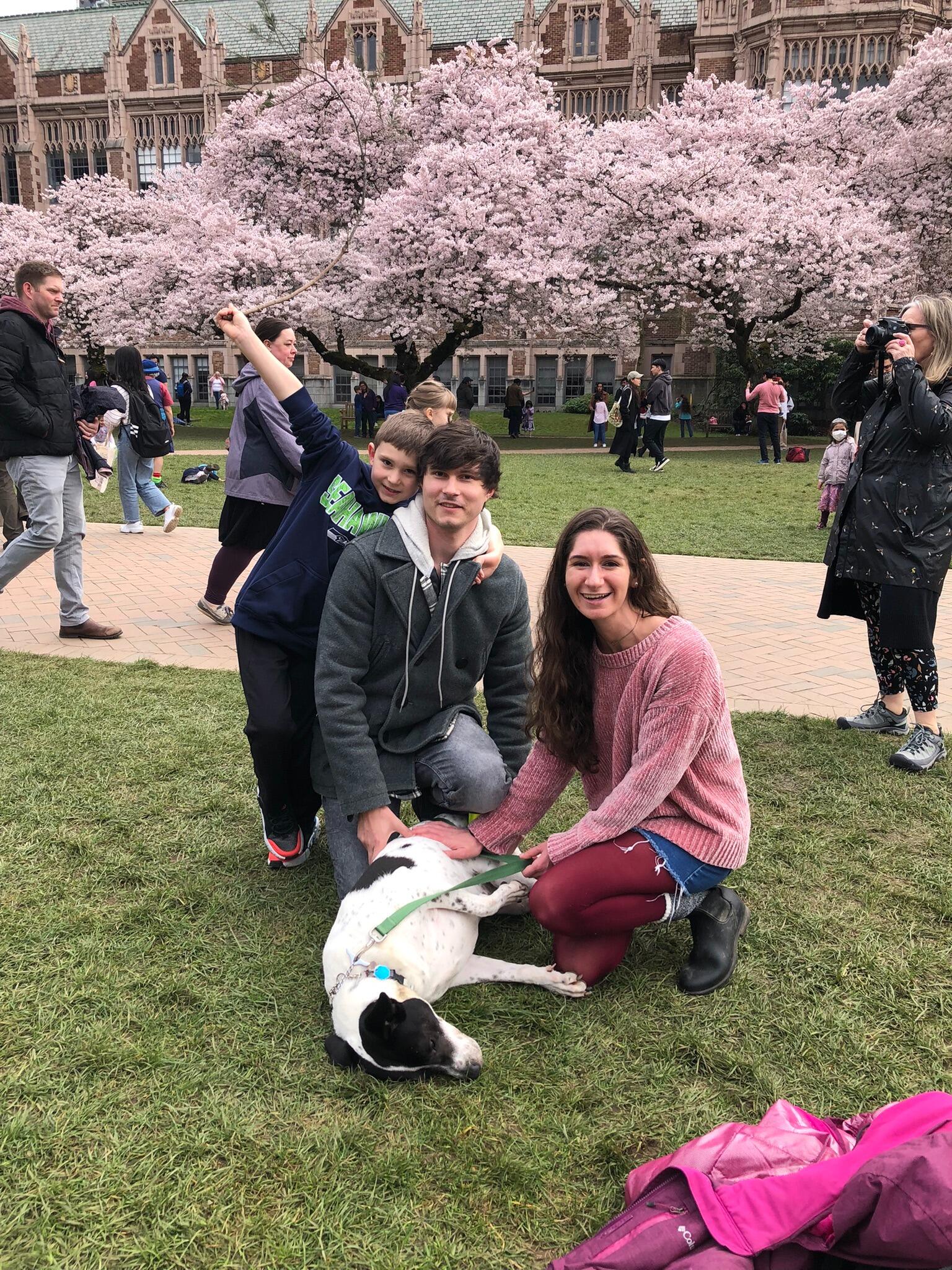 Family outing to see the UW Cherry blossoms!