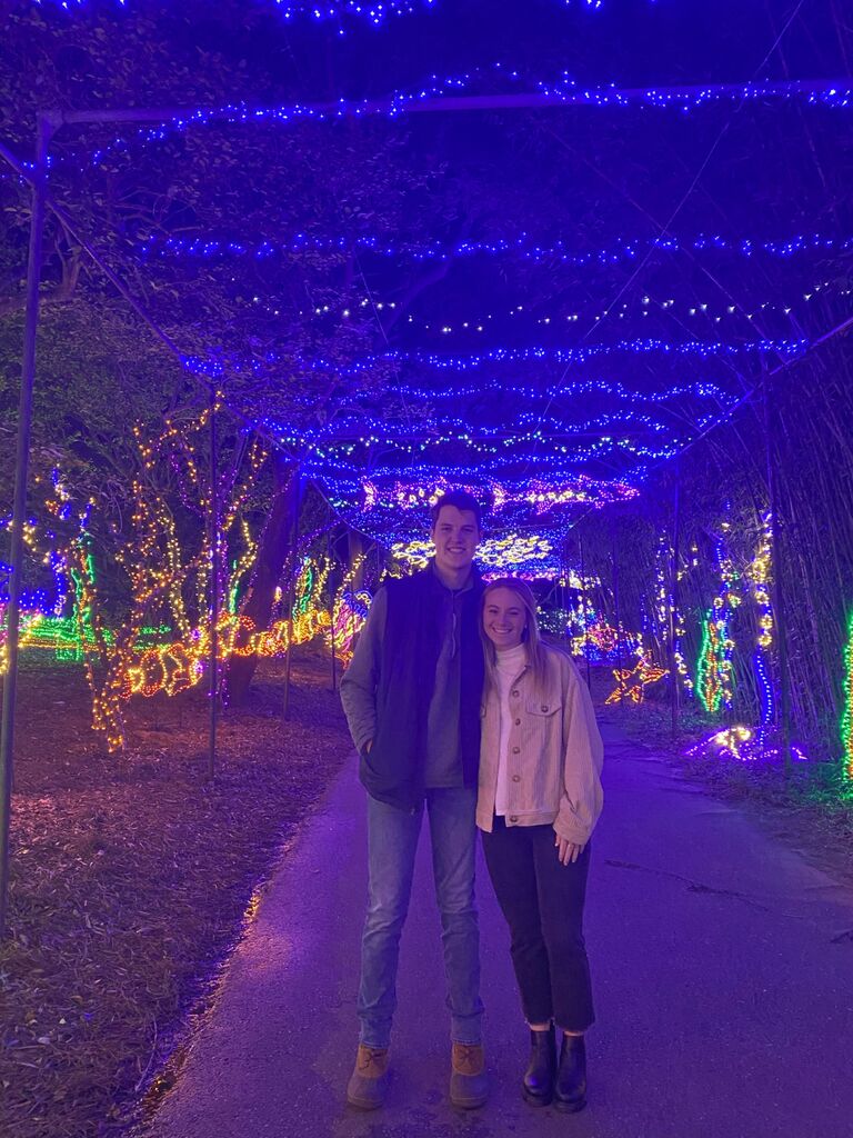 Our first holiday season together! Nathan came to Mobile to see Abby for the week before Christmas. We got to go see Christmas lights, exchange Christmas gifts, decorate cookies, and all the other holiday festivities! Looking forward to many many holiday together to come!