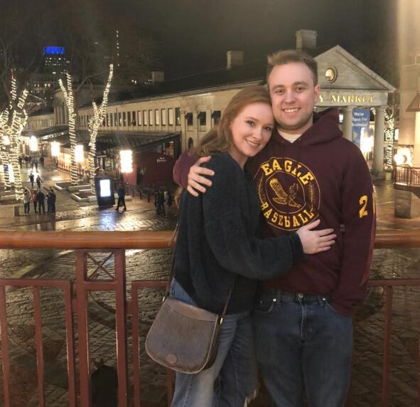 Drew and Ashley had their first date in Boston Common over their fall break from school. They spent the whole night walking around the city and ended up sitting on a park bench talking for hours. 