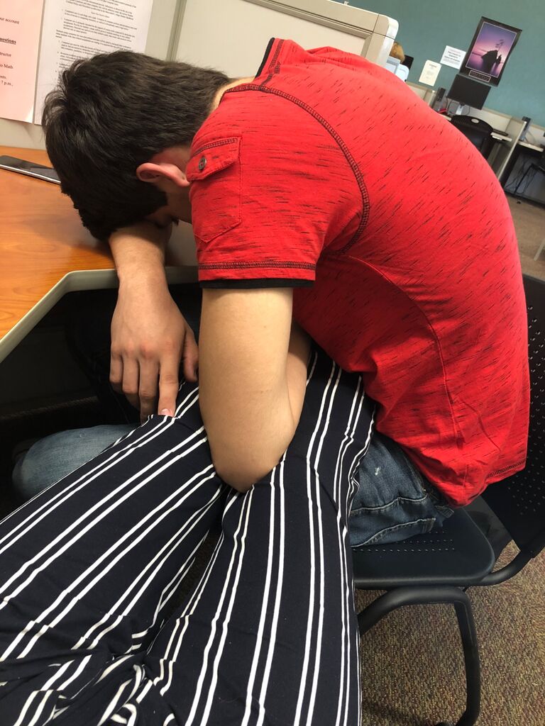 Many naps taken together in the library between classes at BC…