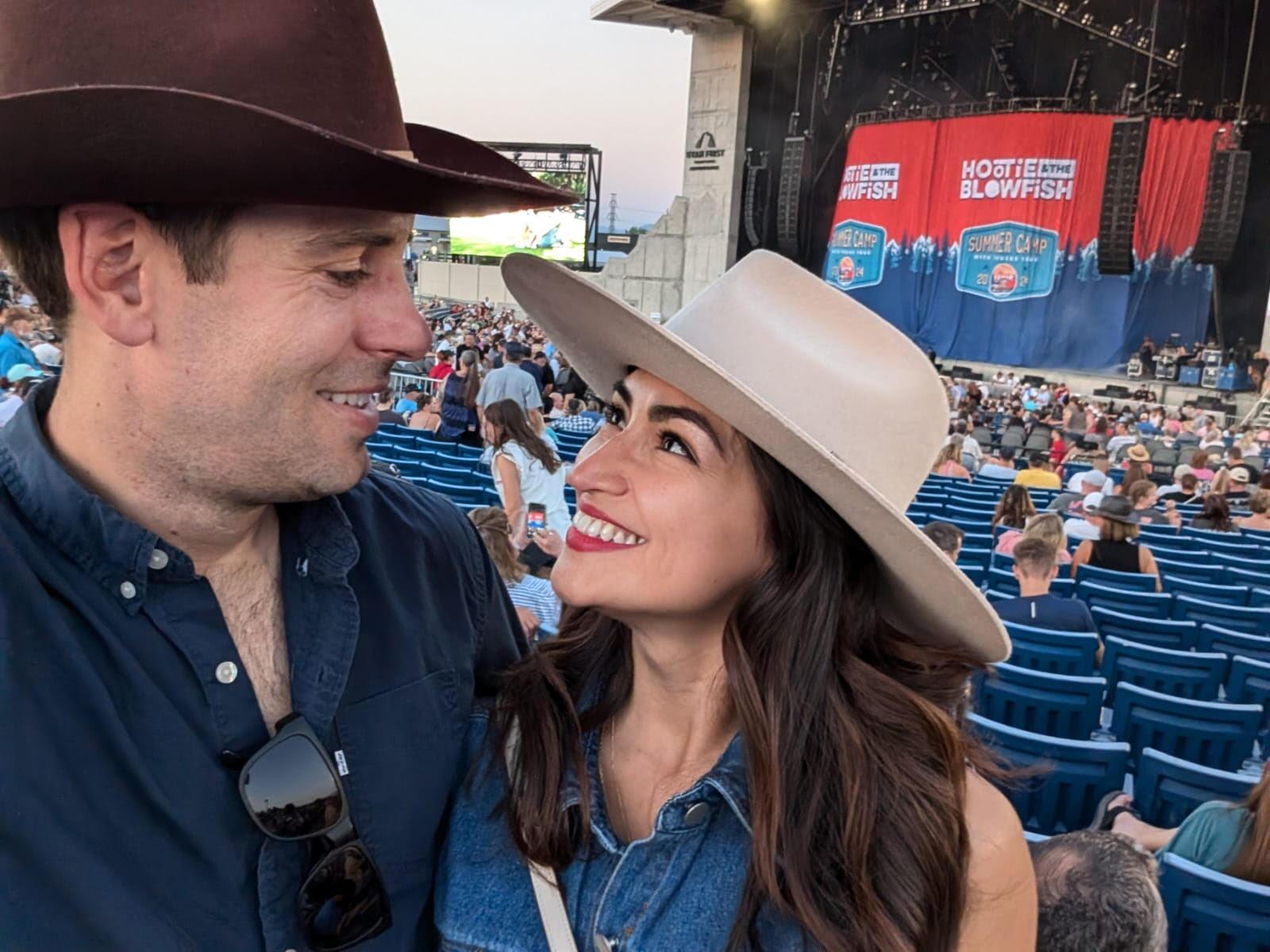We went to a Hootie & The Blowfish concert, and Darius Rucker sang the first song we ever danced to together. It was such an amazing night that it will stay in our memories.

We intentionally do not want to reveal the name of the song because it will be our first dance at the wedding!