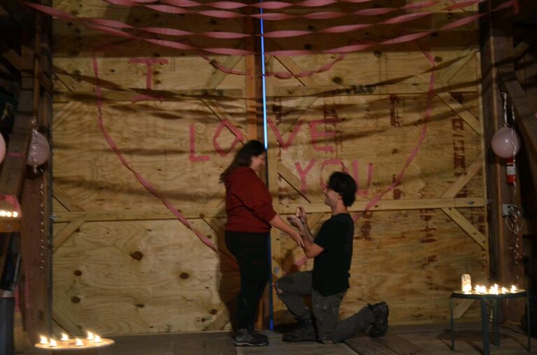 Justin proposed at his parent's upstate property barn where his friends and family surprised Victoria with beautiful candles, music, and decorations!💍