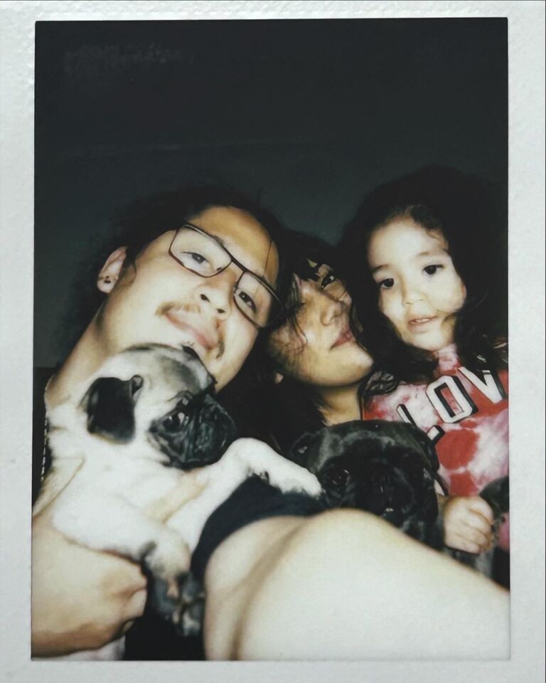 Our eighth anniversary celebrated all together- Mark, Jazmine, Solana, Willow, and the newest member- Tobi.