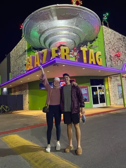Kaitlyn is a self-proclaimed blazer tag champ... Ben had to test this theory out. Ben can confirm Kaitlyn is really good at blazer tag. 