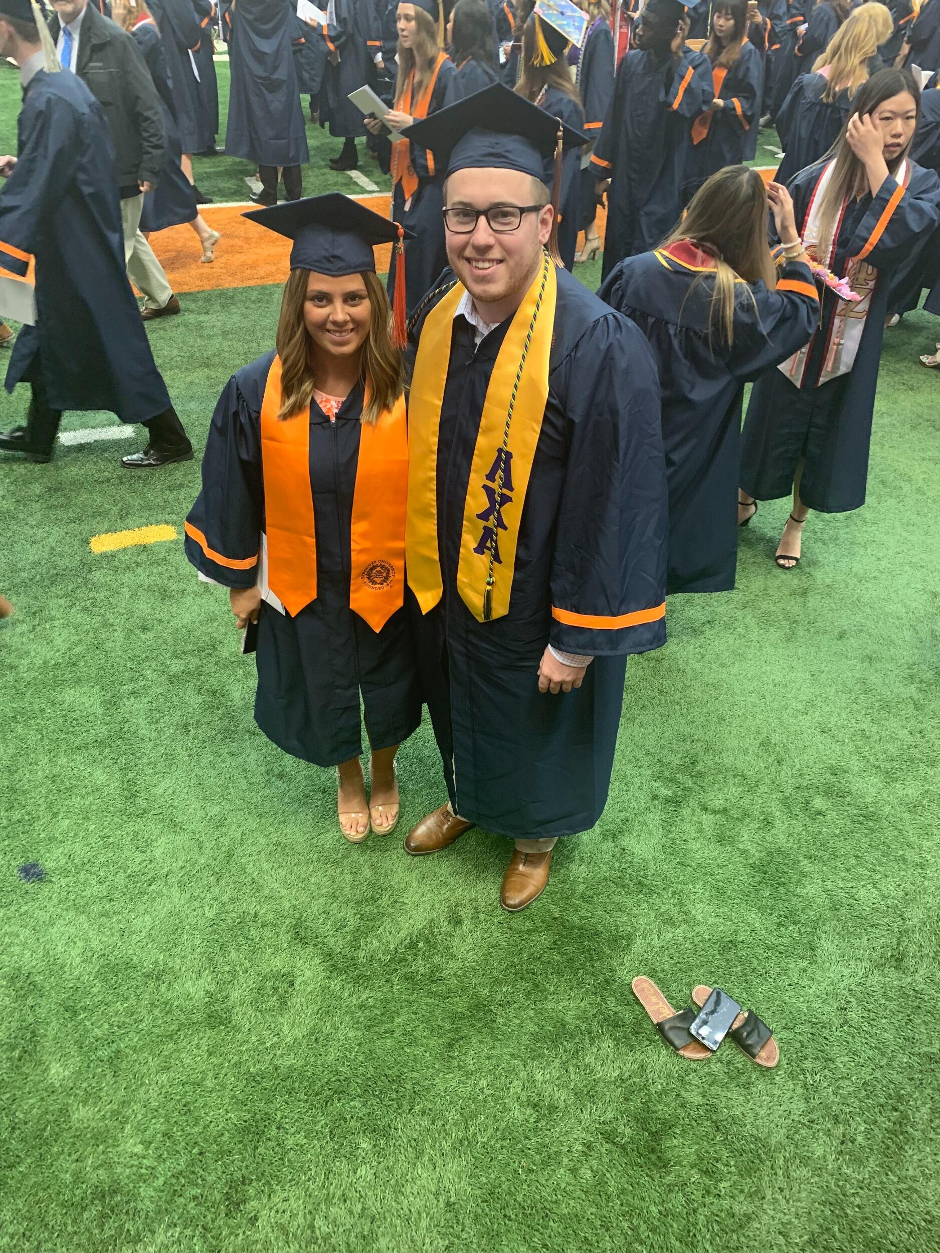Bride and Groom graduate from Syracuse University