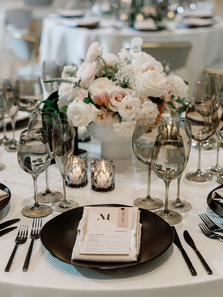 Black and white wedding table, taylor swift themed wedding
