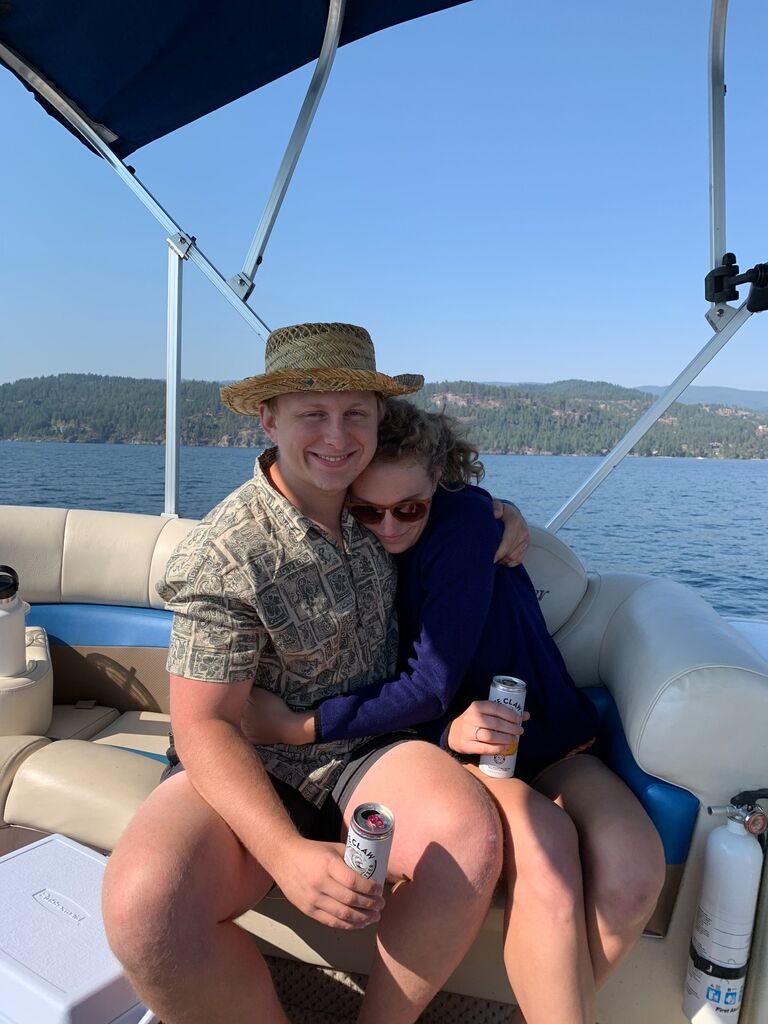 One of our favorite places to be... on a pontoon on Flathead Lake!