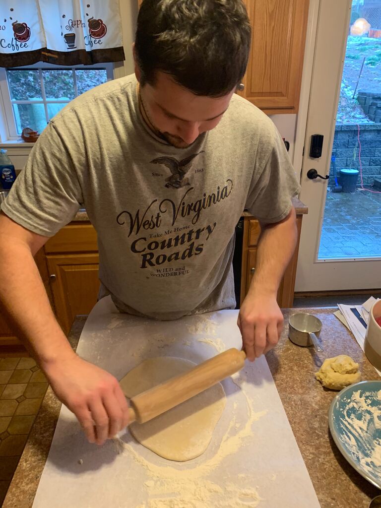 Homemade pierogies at Christmastime are a tradition in the Becker household...Logan nailed the process on the first try (maybe even better than Steph) and fit right in.