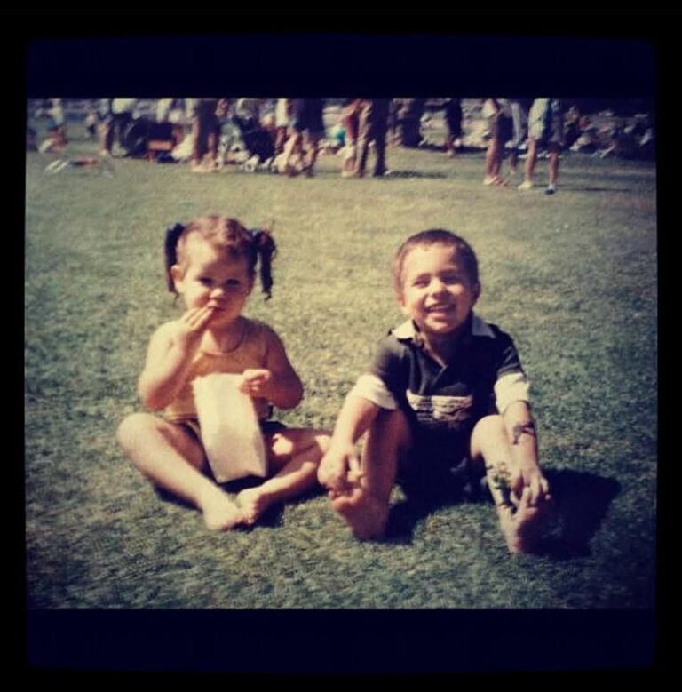 Our first meeting at our moms High School Reunion. Katie was 2 years old and Brandon was 4!