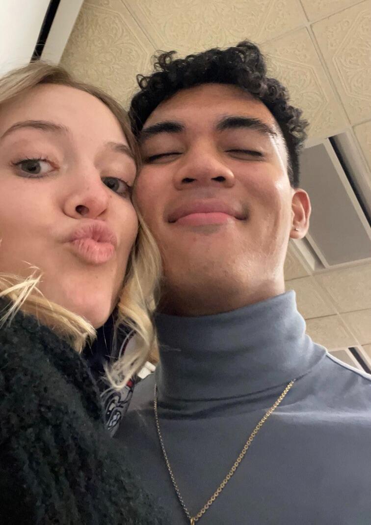 First selfie as boyfriend and girlfriend! Josh took Elise to the classroom where they met - Criminology 101 - and asked her to be his girlfriend on the whiteboard <3