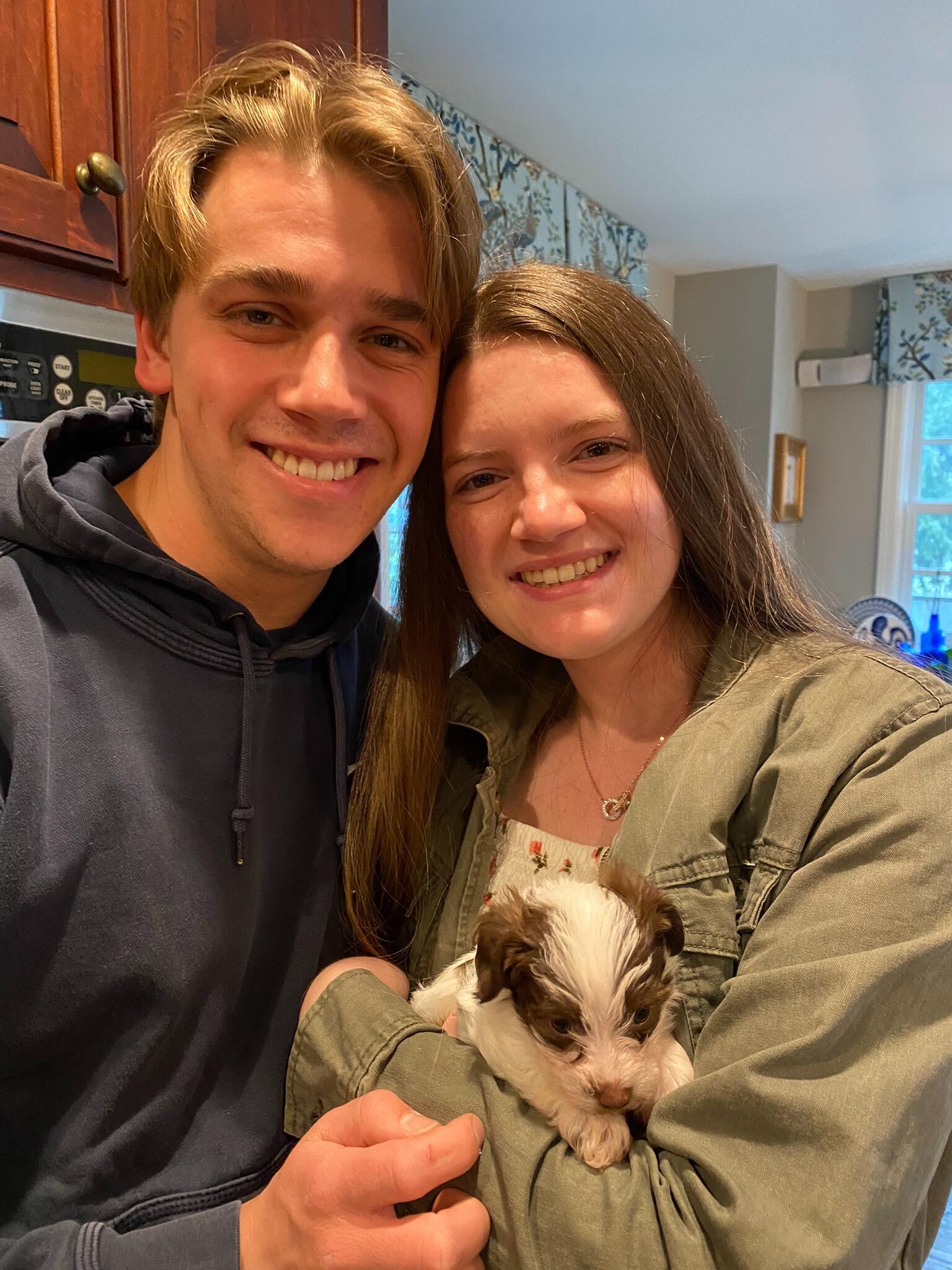 The first time Madalyn met Carson's family in Cincinnati during Easter break! (Featuring Bubble, the foster puppy)