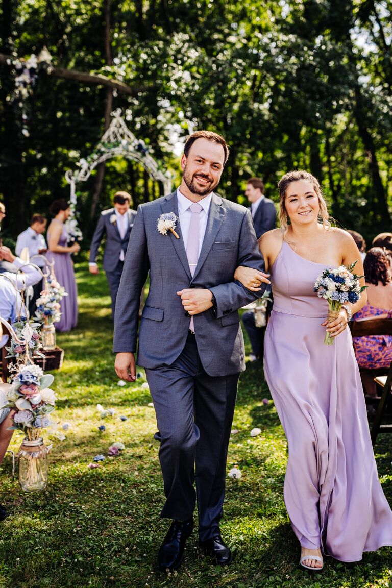 Celebrating Matt and Brynna's big day as members of their wedding party