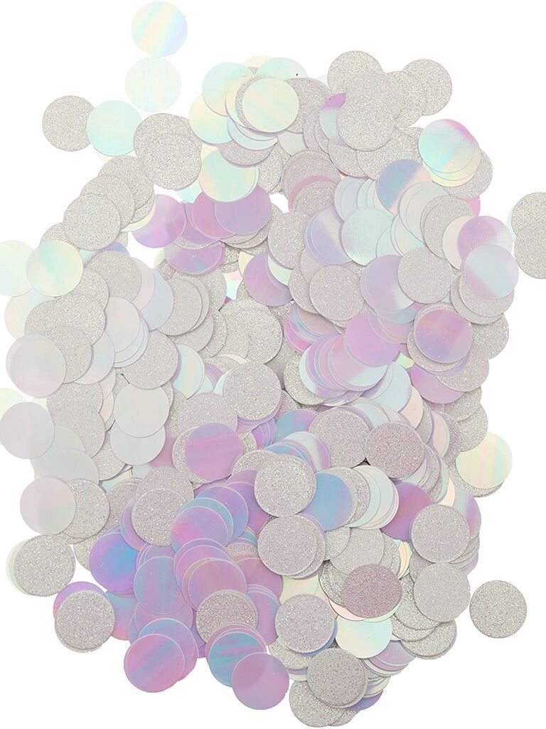 Sparkly silver round confetti