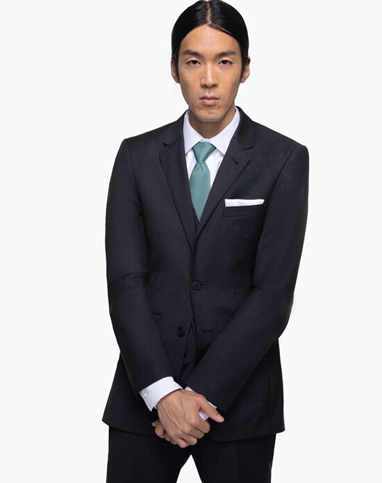 Mens Charcoal Grey Suit  Gentleman Notch Lapel Suit