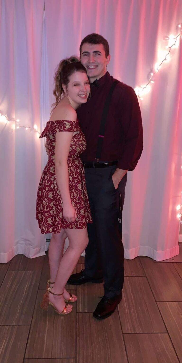 We went to my high school winter formal together.