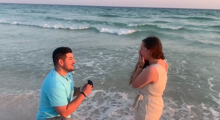 Albert proposes at the beach! It was our last day of vacation, and I was not expecting it at all! It was a beautiful day and the most perfect moment that we will never forget!