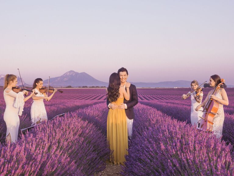 romantic engagement photo shoot in Provence, France with Flytographer