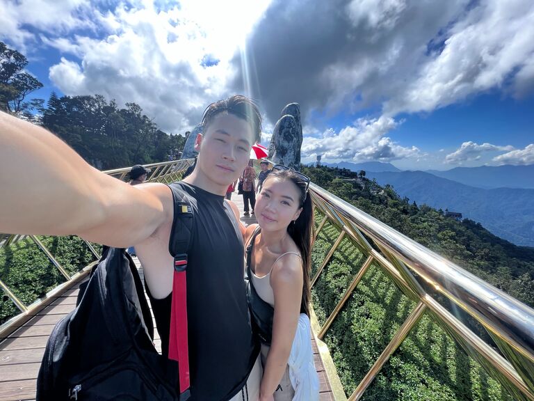 Exploring Vietnam! Here we are at the Golden Bridge in Da Nang