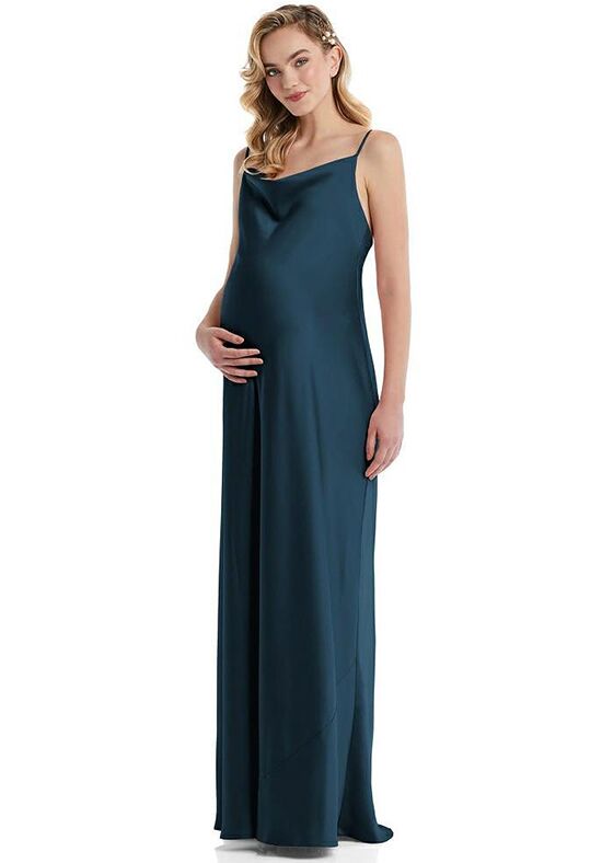 Dessy Group Cowl-Neck Tie-Strap Maternity Slip Dress - M447