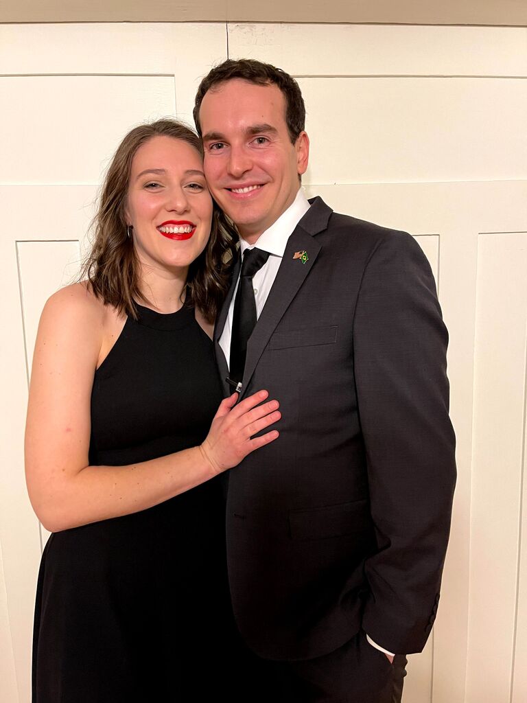 One year anniversary (dressed up for takeout, because COVID)