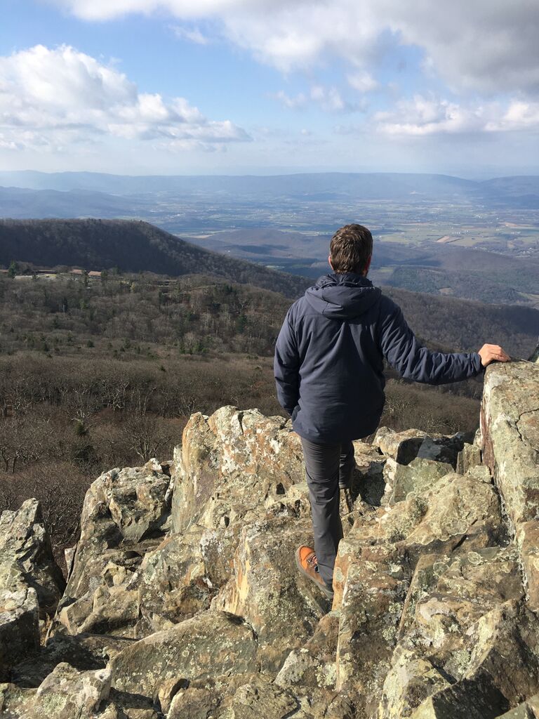 Climbing rocks in different states.