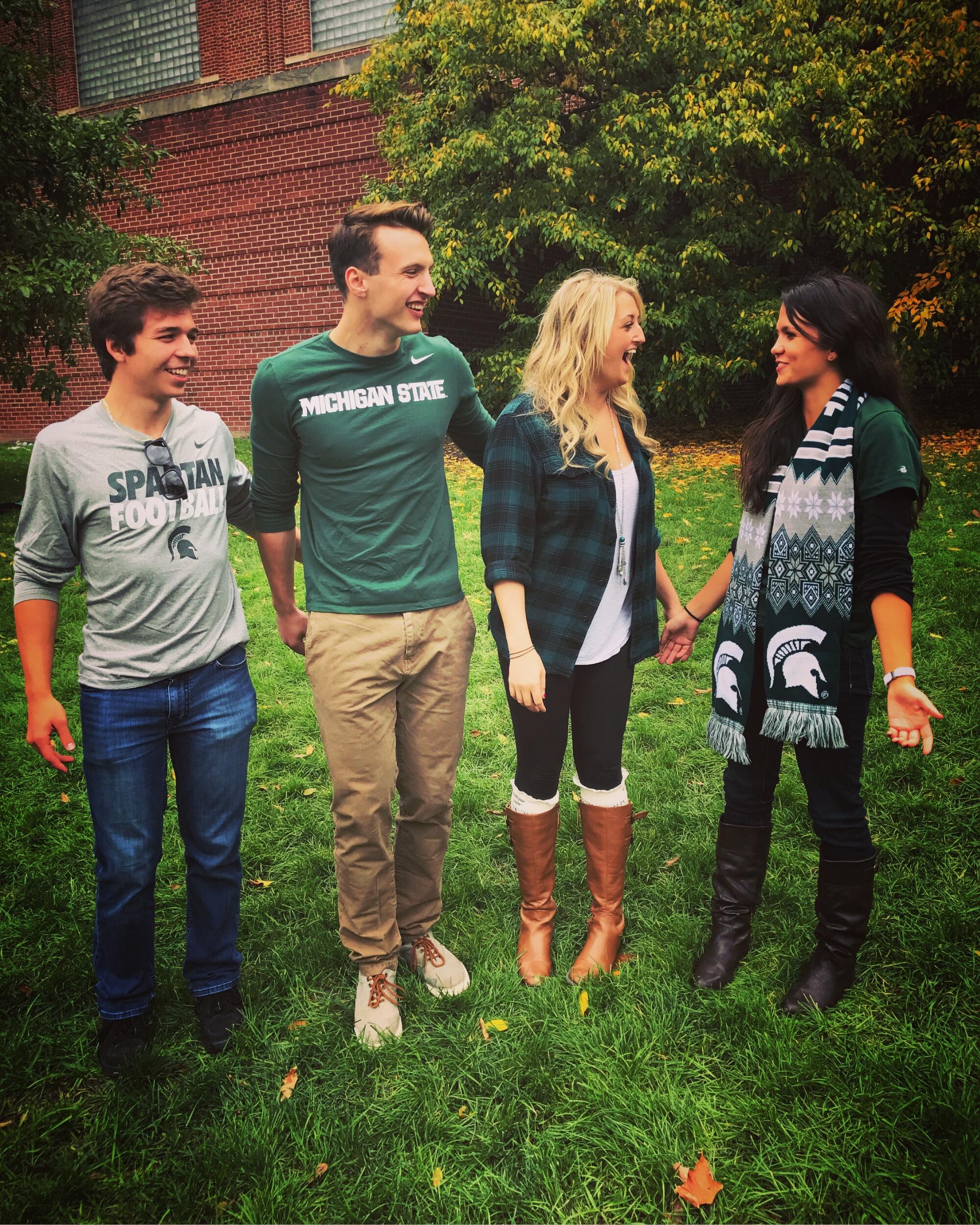 Tailgating at MSU where Olivia went to college with some of their best friends-Kim and Josh!