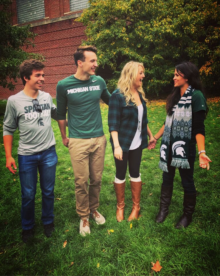 Tailgating at MSU where Olivia went to college with some of their best friends-Kim and Josh!