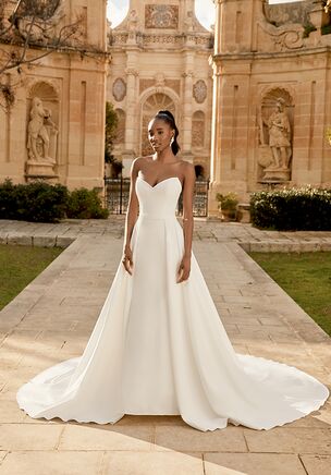 Satin Mermaid Gown with Princess Seams and Side Godets