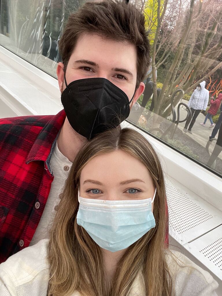 Chris was always trying to get Savannah to go try new things and experiences. 

This photo was taken on our first trip together to Seattle at the glass museum.
