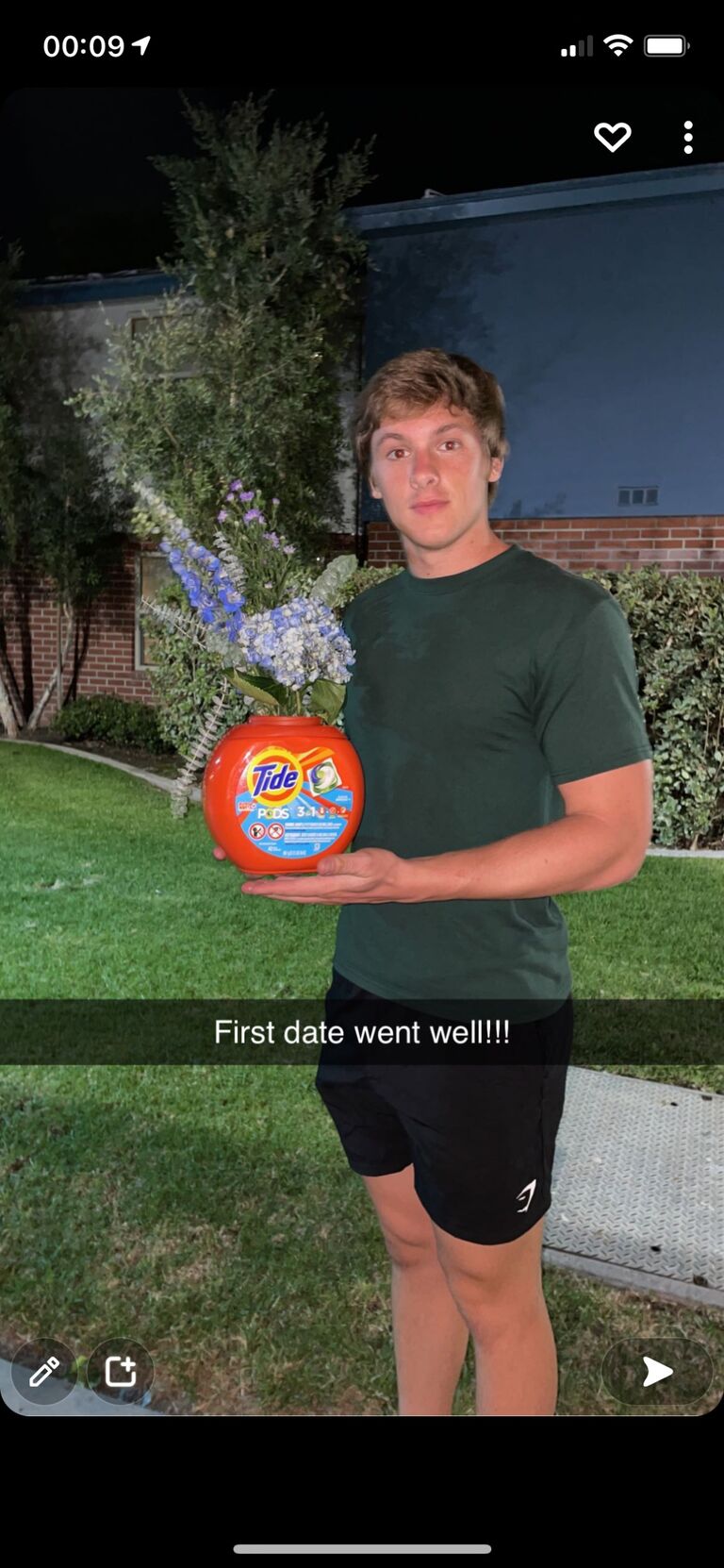 Snapchat says it all! Taken after a successful first date!